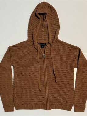 Rachel Zoe Brown Hooded Zip Sweater